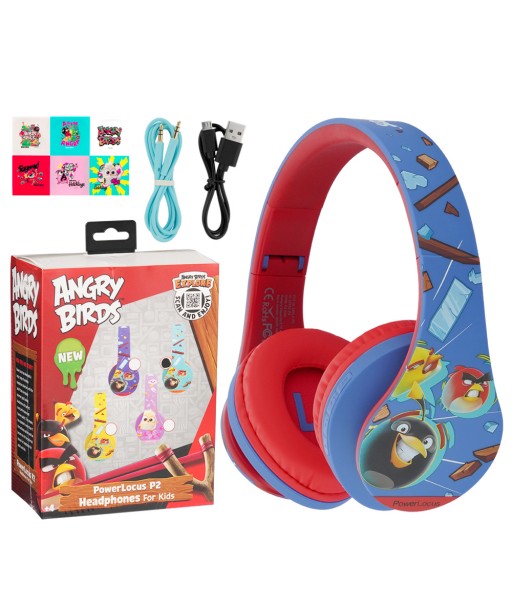 CASQUE BT5 ARCEAU KIDS ANGRY BIRD BLEU ROUGE POWERLOCUS