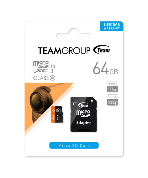 CARTE MSD CLASS10 AC ADAPTATEUR 64GO TEAMGROUP