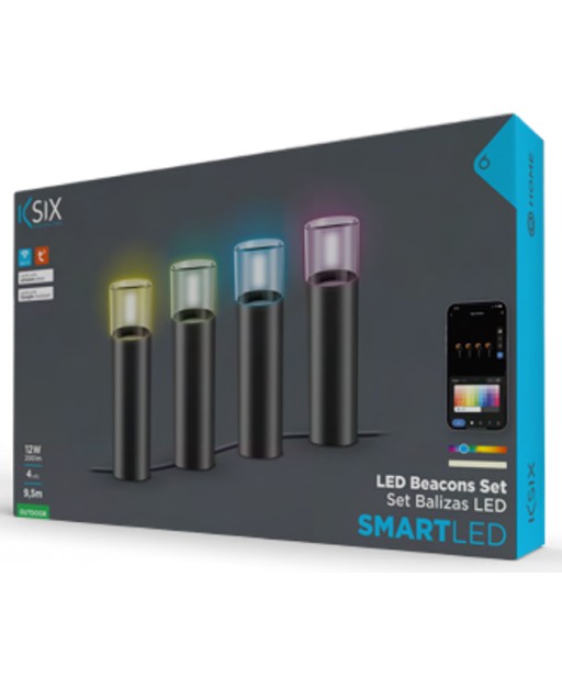 LOT DE 4 BALISES SMART LED COULEURS IP65 9,5M KSIX