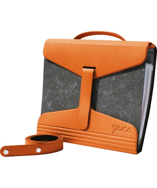 PORTE DOCUMENTS CUIR FAIT MAIN ORANGE YAKA