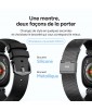 MONTRE CONNECTEE IRIA SILVER AND BLACK KSIX
