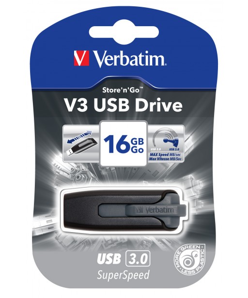 CLE USB V3 USB3 16GB NOIRE VERBATIM