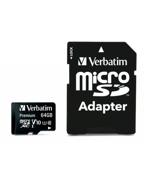 MICRO SDHC 64GB CLASSE 10 AC ADAPT VERBATIM