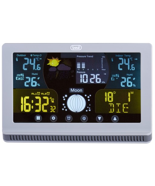 STATION METEO MULTIFONCTIONS GRISE ME 3P70 RC TOUCH TREVI