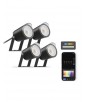 LOT DE 4 SPOTS SMART LED COULEURS IP65 9,5M KSIX