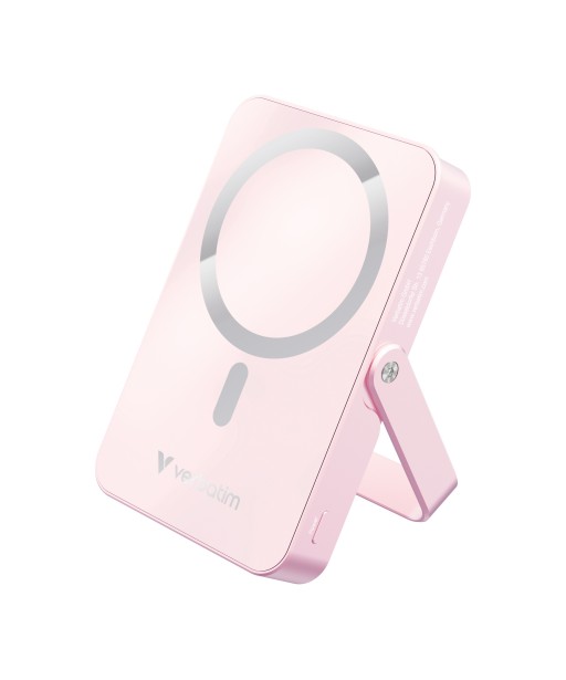 POWER BANK CHARGE N GO  MAGSAFE 10000mAh AVEC STAND ROSE VERBATIM
