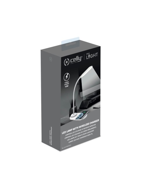 LAMPE DE BUREAU AVEC CHARGEUR INDUCTION BLANCHE CELLY
