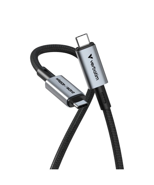 CABLE USB C CHARGE DATE ET VIDÉO 4K 240W 120CM NOIR VERBATIM