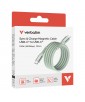 CABLE MAGNETIQUE ENROULABLE TYPE C 100W 1,2M VERT VERBATIM