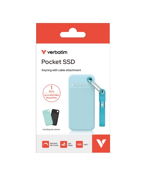 SSD POCKET USB 3.1 GEN2 1TE AVEC COQUES BLEU VERBATIM