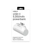 POWER BANK BLANCHE AVEC PORT USB C INTEGRE SUPPORT 5000mAh CELLY