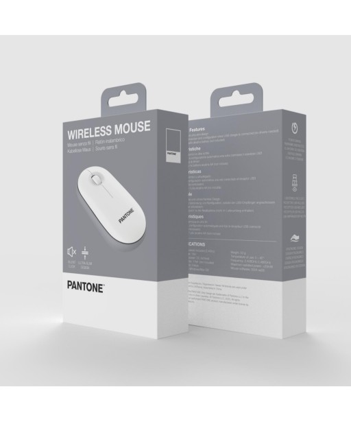 SOURIS SANS FIL BLANCHE PANTONE