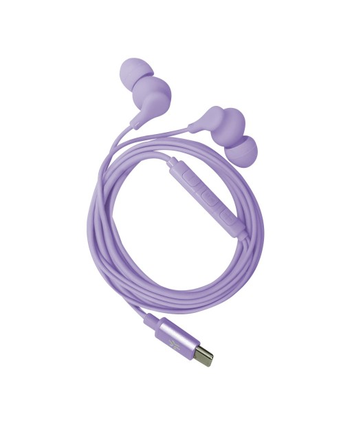 ECOUTEURS INTRAS COLOR  TYPE C VIOLET AVEC MICRO CELLY