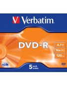 PACK DE 5 DVD-R CRYSTAL VERBATIM