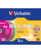 PACK DE 5 DVD+RW SLIM VERBATIM