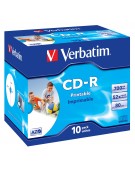 PACK DE 10 CD-R IMPRIMABLE CRYSTAL VERBATIM