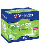 PACK DE 10 CD-RW CRYSTAL VERBATIM