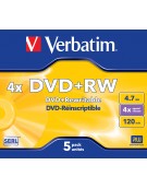 PACK DE 5 DVD+RW CRYSTAL VERBATIM