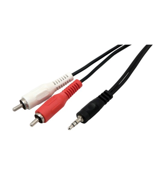 CABLE AUDIO STEREO 2 X RCA MALE/JACK 3.5 MALE 1,50M  MCL