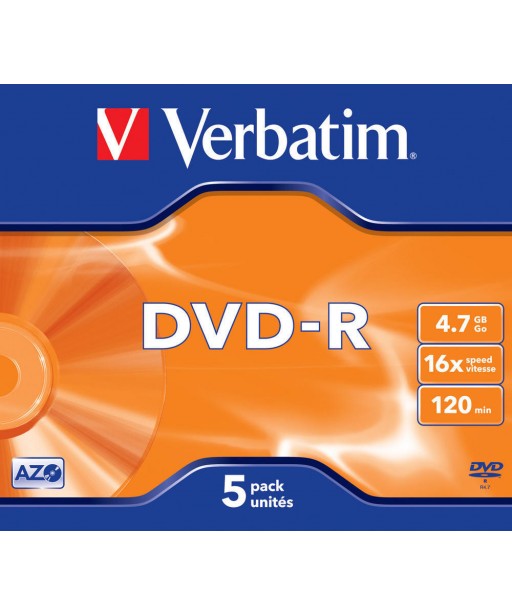 PACK DE 5 DVD-R CRYSTAL VERBATIM
