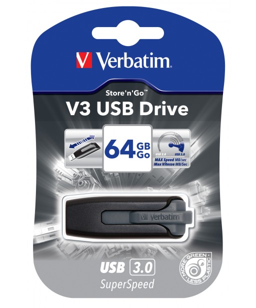CLE USB V3 USB3 64GB NOIRE VERBATIM