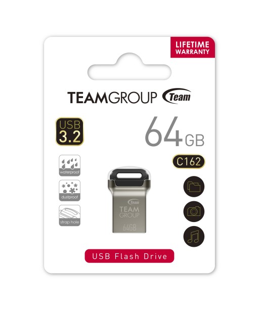 CLE USB 3.2 C162 64GO ARGENT TEAMGROUP