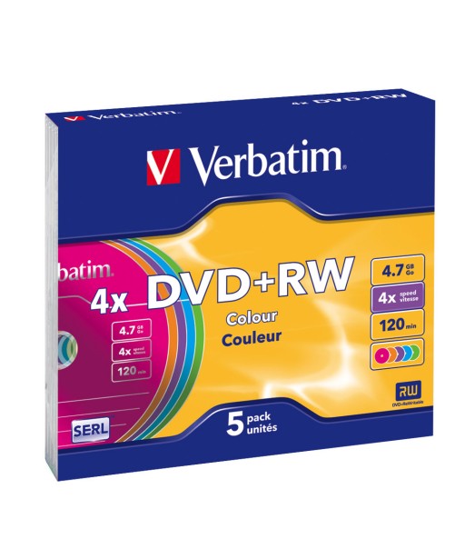 PACK DE 5 DVD+RW SLIM VERBATIM