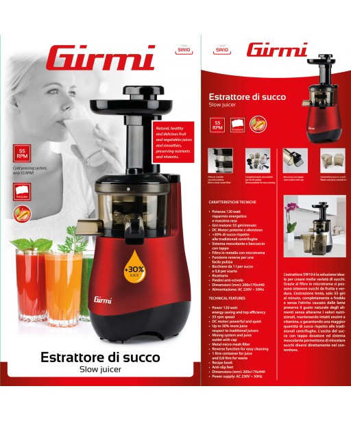 EXTRACTEUR DE JUS SW10 ROUGE GIRMI