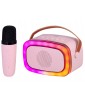 ENCEINTE NOMADE KARAOKÉ ROSE AVEC MIC XR 8A01 MINI PARTY TREVI