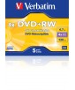 PACK DE 5 DVD+RW CRYSTAL VERBATIM