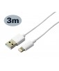 CABLE USB LIGHTNING 3 METRES MFI KSIX