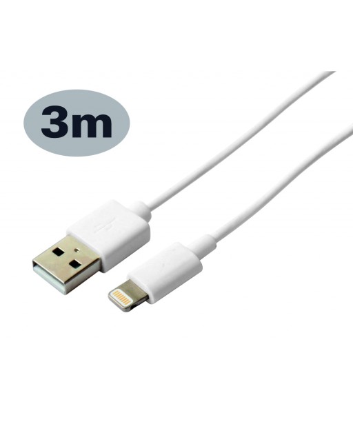 CABLE USB LIGHTNING 3 METRES MFI KSIX