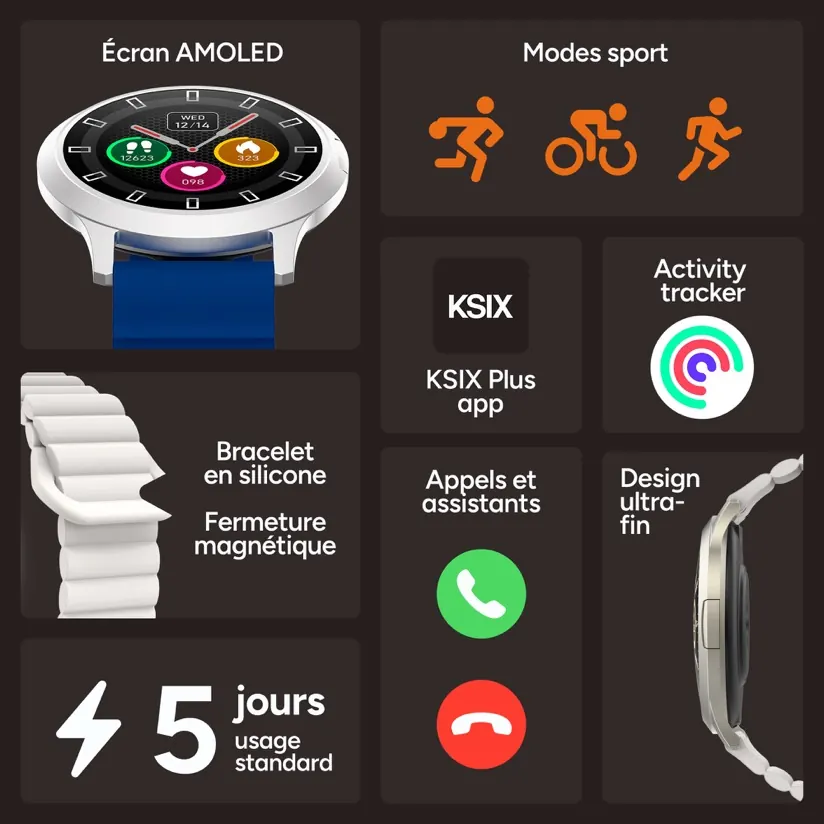 Montre connectee core 3 noire — KSIX, vue 2