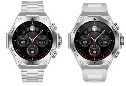 Montre connectee titanium argent — KSIX, vue 1