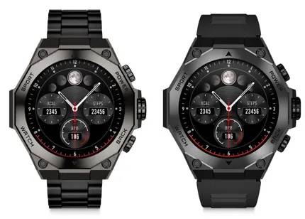 Montre connectee titanium noire — KSIX, vue 1