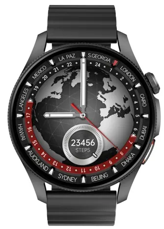 Montre connectee horizon GPS AI noire — KSIX, vue 3