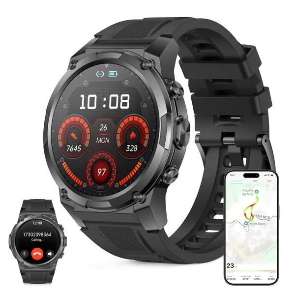 Montre connectee explorer 2 GPS noire — KSIX, vue 2