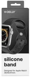 Bracelet silicone wbandsil pour apple watch ou compatible 38/40/41mm noir — CELLY, vue 2