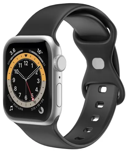 Bracelet silicone wbandsil pour apple watch ou compatible 38/40/41mm noir — CELLY, vue 1