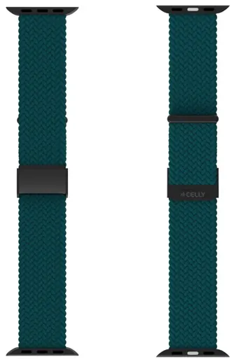 Bracelet tissu wbandstrap pour apple watch ou compatible 42/44/45mm vert — CELLY, vue 2