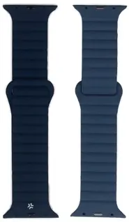 Bracelet silicone aimanté bicolore wbandmag pour apple watch 42/44/45mm bleu — CELLY, vue 3