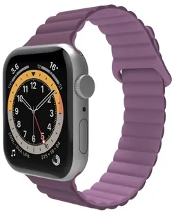 Bracelet silicone aimanté bicolore wbandmag pour apple watch 42/44/45mm violet — CELLY, vue 1