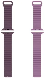 Bracelet silicone aimanté bicolore wbandmag pour apple watch 42/44/45mm violet — CELLY, vue 2