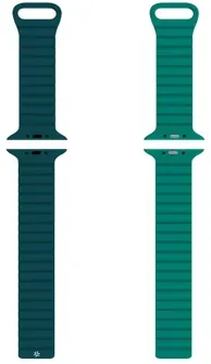 Bracelet silicone aimanté bicolore wbandmag pour apple watch 42/44/45mm vert — CELLY, vue 2