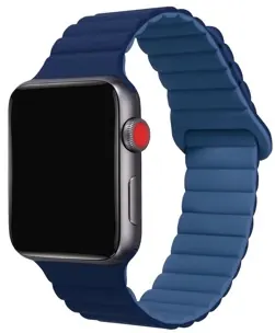 Bracelet silicone aimanté bicolore wbandmag pour apple watch 42/44/45mm bleu — CELLY, vue 2