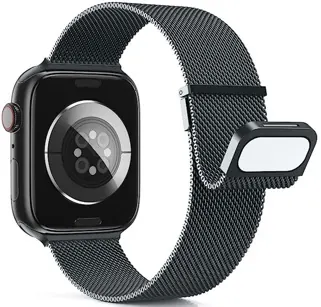 Bracelet acier aimanté wbandmila pour apple watch 42/44/45mm noir/gris — CELLY, vue 2
