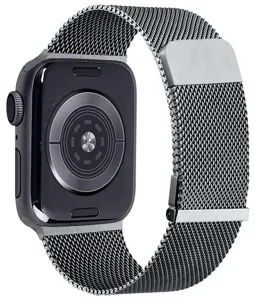 Bracelet acier aimanté wbandmila pour apple watch 42/44/45mm noir/gris — CELLY, vue 4