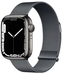 Bracelet acier aimanté wbandmila pour apple watch 42/44/45mm noir/gris — CELLY, vue 1