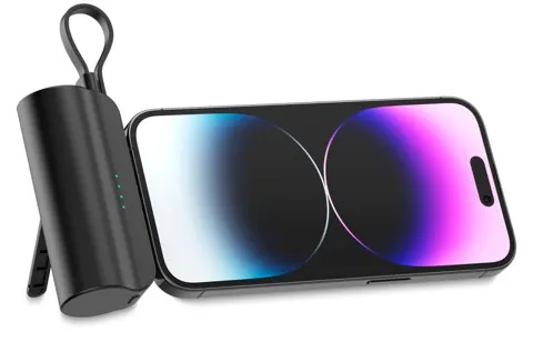 Power bank noire avec support 5000mah — KSIX, vue 2