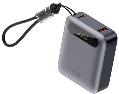 Power bank noire pulse 10 000mah pd22,5w — KSIX, vue 3
